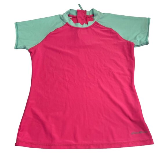 Eddie Bauer Girls Rash Guard Surf Swim Shirt Short Sleeve Size Large 14/16 - Picture 1 of 6